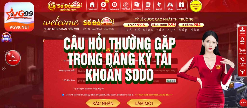 câu hỏi thường gặp trong đăng ký tài khoản sodo