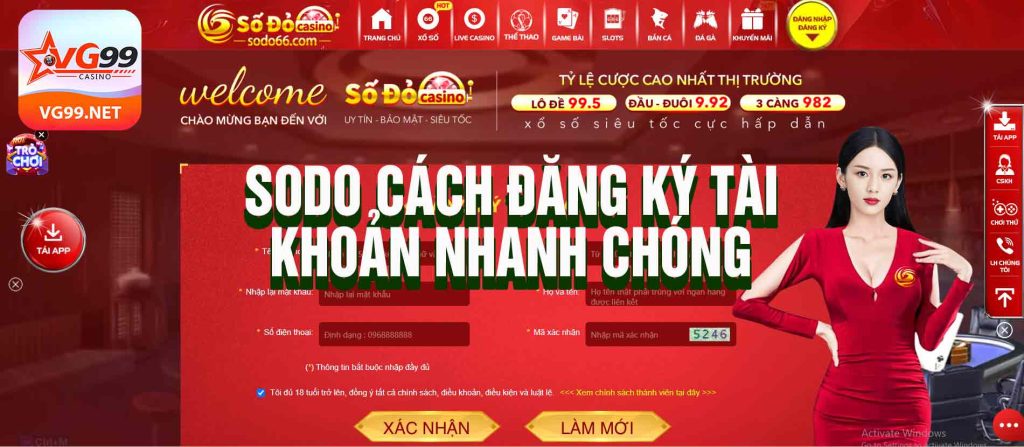 Sodo cách đăng ký tài khoản nhanh chóng