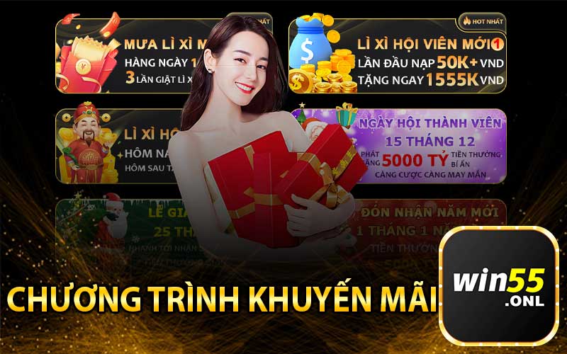 Hệ Thống Các Chuơng Trình Khuyến Mãi Win55